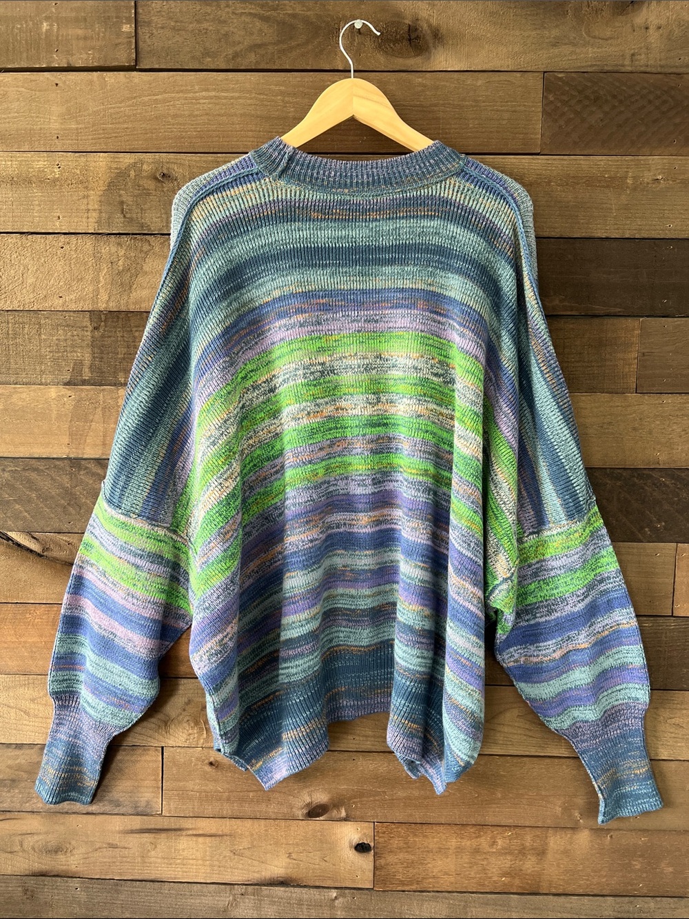NWT Free People Women's Easy Street Space Dye Pullover Oversize Sweater Medium - Picture 6 of 8